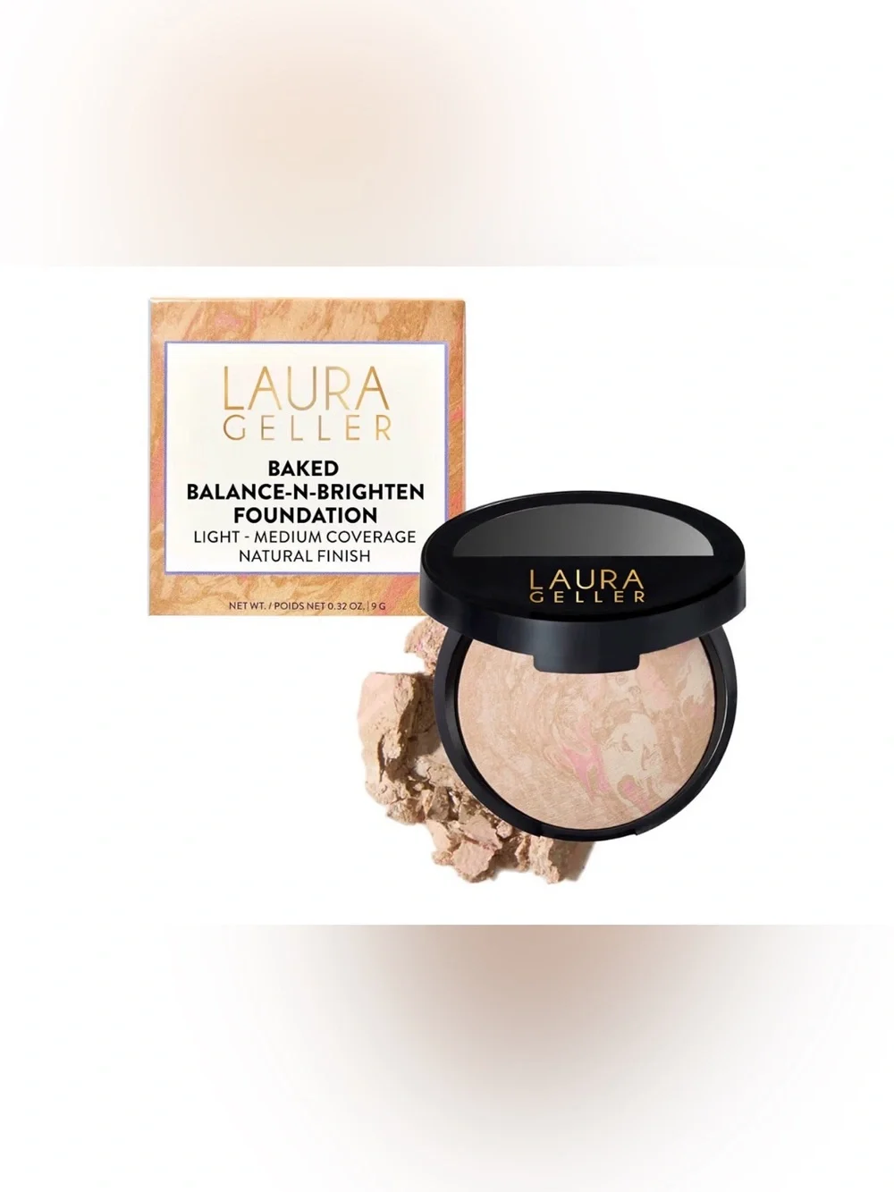 Laura Geller Baked Balance-N-Brighten Foundation Porcelain 0.32 oz 9g NIB